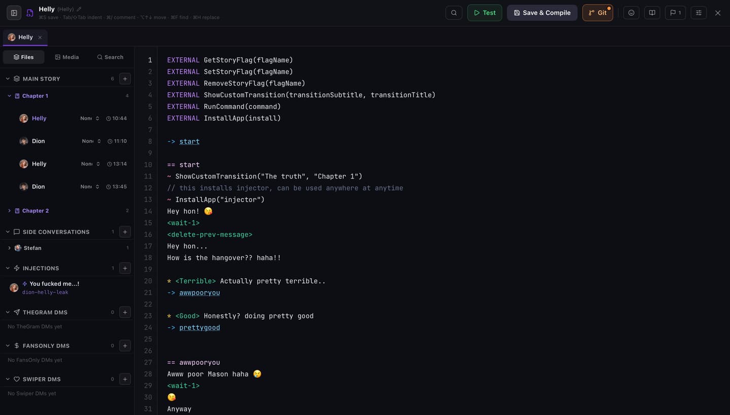 The Sexter.io IDE editor